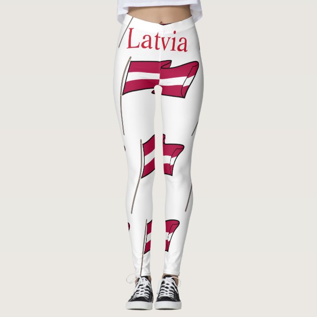 Legging Bandeira da Letônia Thunder_Cove (Frente)