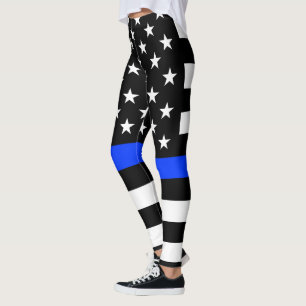 Legging Bandeira da Polícia Thin Blue Line