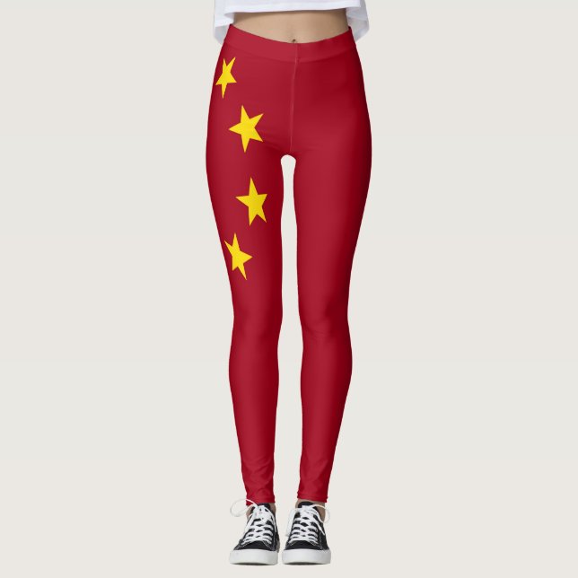 Legging Bandeira da República da China da pessoas (Frente)