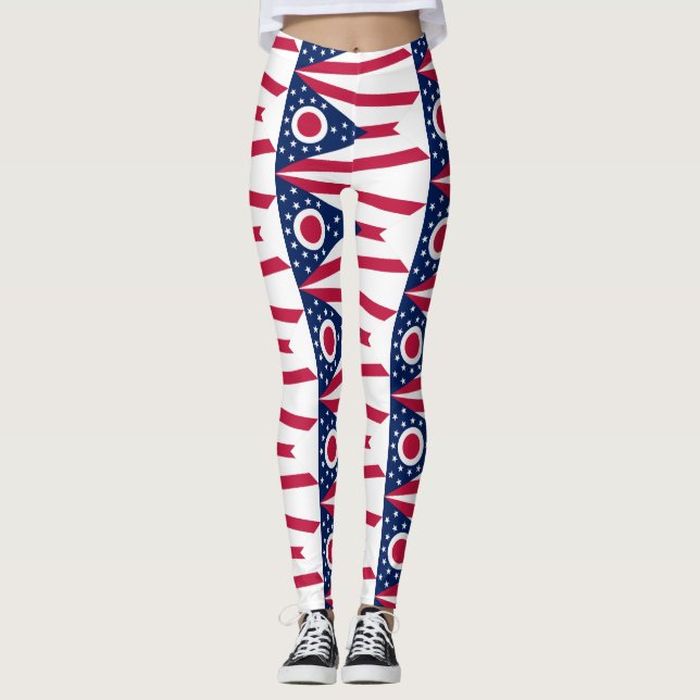 Legging Bandeira de Ohio, bandeira estadual norte-american (Frente)