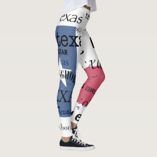 Legging Bandeira de Texas com design de texto