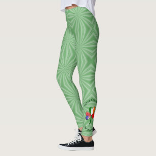 Legging Bandeira de Trevo Personalizada Americano Irlandês