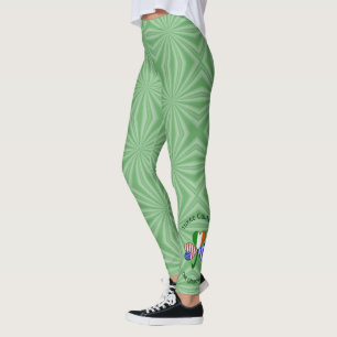 Legging Bandeira de Trevo Personalizada Grego Irlandesa Am