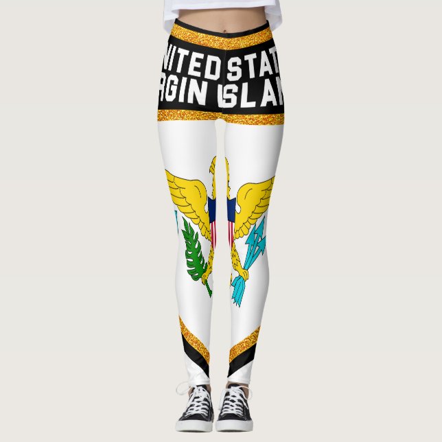 Legging Bandeira de United States Virgin Islands (Frente)