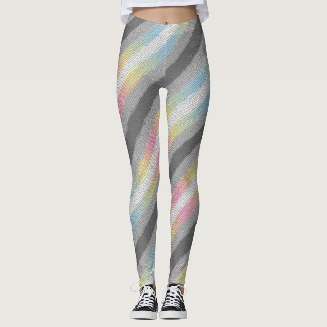 Legging Bandeira do Orgulho Demifluid Groovy Boho Trippy A (Frente)