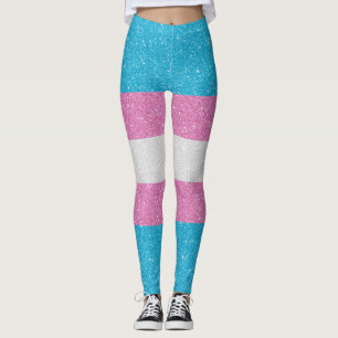 Legging Bandeira do orgulho do Transgender do brilho