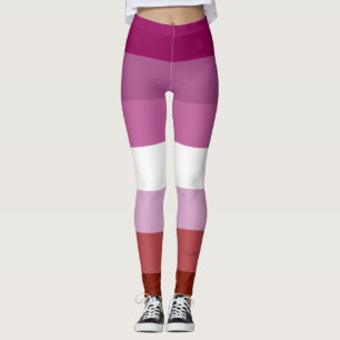 Legging bandeira do orgulho lésbico feminino da SlipperyJo