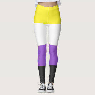 Legging Bandeira do Orgulho Não Binário SlipperyJoe's amar