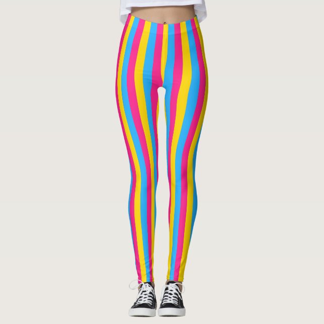 Legging Bandeira do Orgulho Pansexual Vertical (Frente)