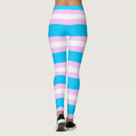 Legging Bandeira do Orgulho Transgênero - Faixa Rosa, Azul
