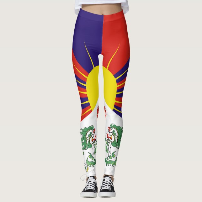 Legging Bandeira do Tibete livre (Frente)