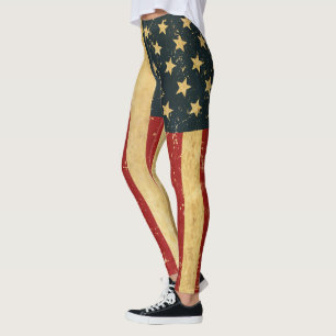 Legging Bandeira do USA Vintage Grunge