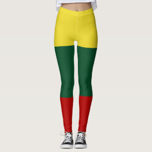 Legging Bandeira do vermelho do verde amarelo de Lithuania
