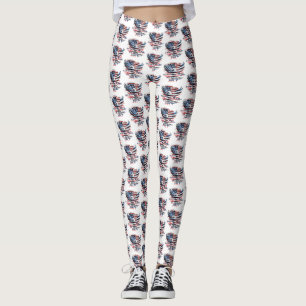Legging Bandeira e águia dos Estados Unidos. Independência