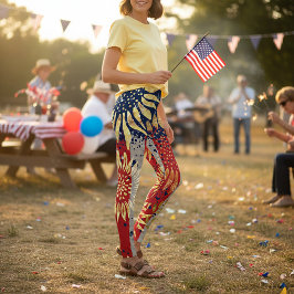 Legging Bandeira e girassóis