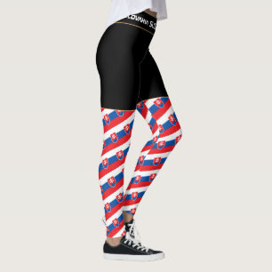 Legging Bandeira Eslováquia, viagem/desportista