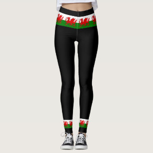 Legging Bandeira galesa Dragão vermelho galês