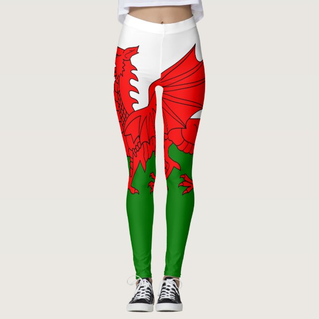 Legging Bandeira galesa Dragão vermelho galês (Frente)