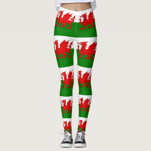 Legging Bandeira galesa Dragão vermelho galês