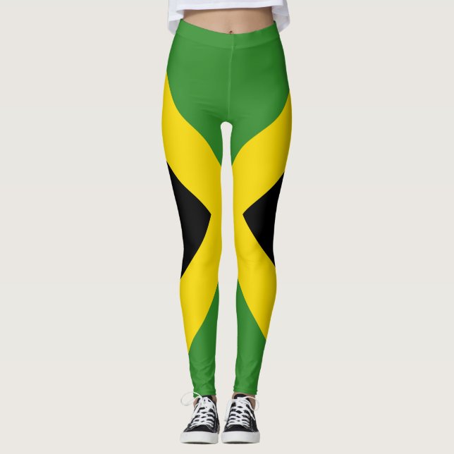 Legging Bandeira jamaicana a ficar por toda a design (Frente)