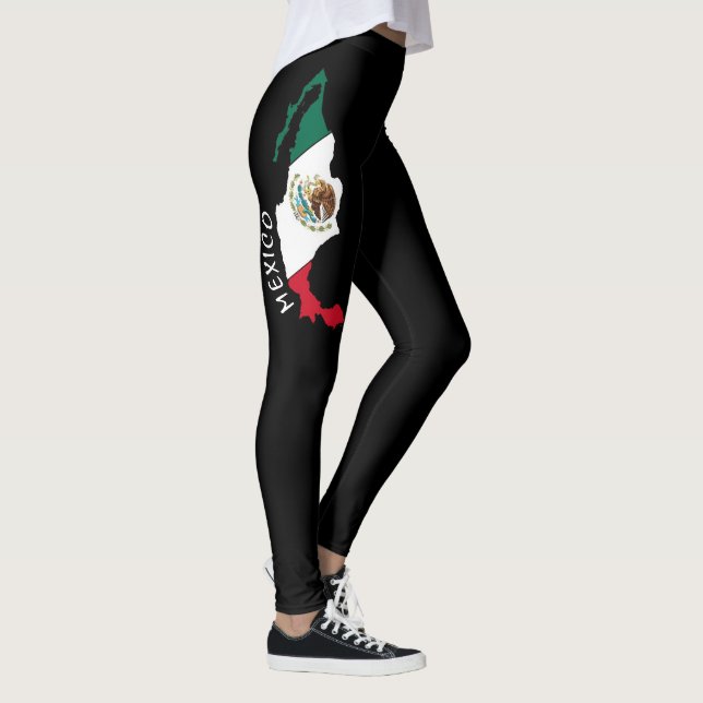 Legging Bandeira mexicana bonita México Faixa de estiramen (Direita)