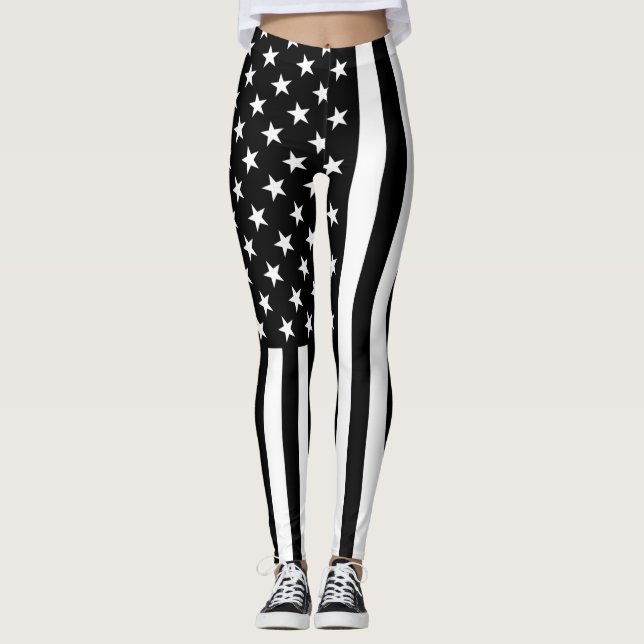 Legging Bandeira Negra-Americana (Frente)
