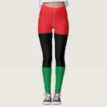 Legging Bandeira Pan-Africana<br><div class="desc">Esta design apresenta a bandeira pan-africana (também conhecida como bandeira da Libertação Negra, bandeira da UNIA ou bandeira afro-americana), que é uma bandeira triangular composta por três bandas horizontais de vermelho, preto e verde. A Universal Negro Improving Association e a Liga das Comunidades Africanas (UNIA-ACL) a adotaram formalmente em 13...</div>