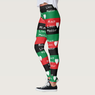 Legging Bandeira Pan-Africana Black Lives Matter Coração B