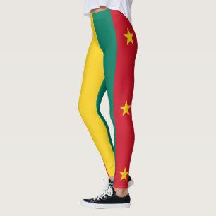Legging Bandeira Patriótica Camarões