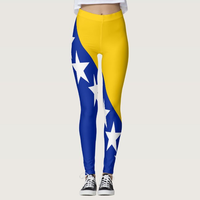 Legging Bandeira Patriótica da Bósnia-Herzegovina (Frente)