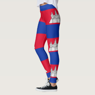Legging Bandeira Patriótica do Camboja