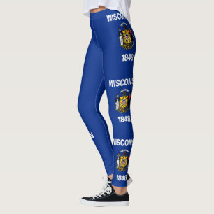 Legging Bandeira patriótica do estado de Wisconsin