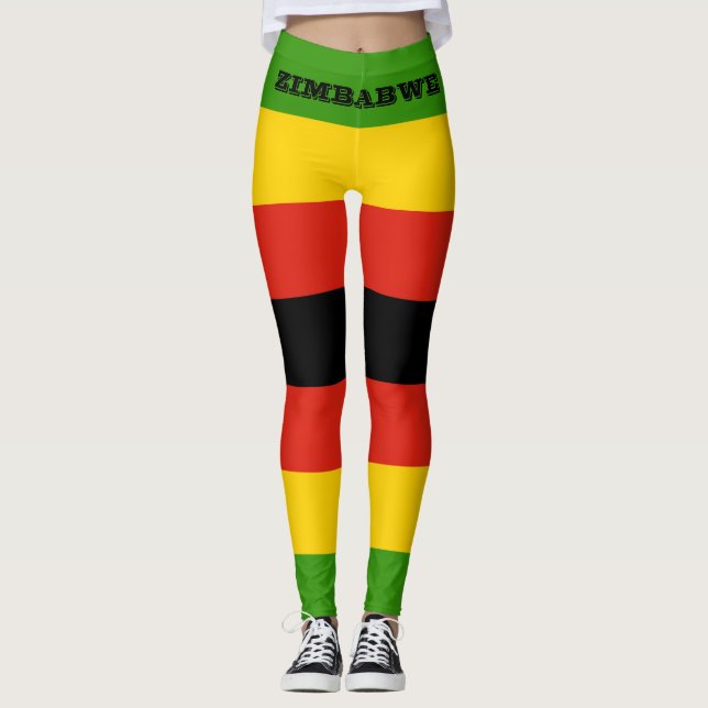 Legging Bandeira Patriótica do Zimbábue África (Frente)