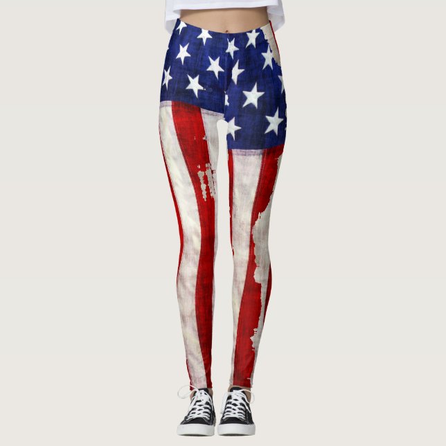 Legging Bandeira Patriótica dos EUA (Frente)
