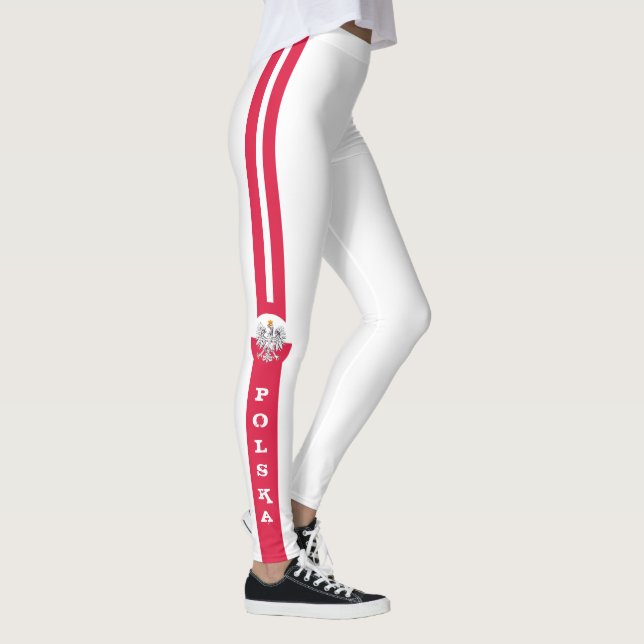 Legging Bandeira Polonesa Águia & Polônia / Branco (Direita)