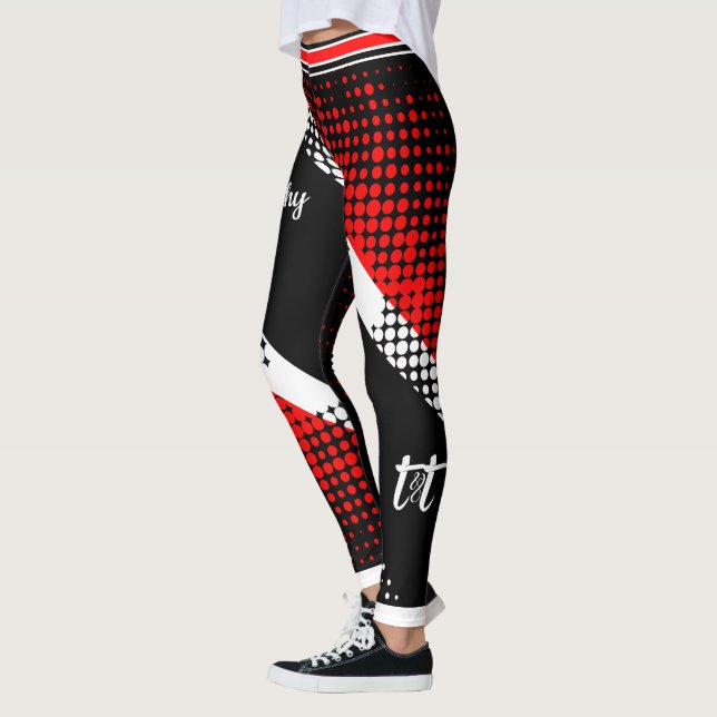 Legging Bandeira Pontilhada de Trinidad e Tobago (Esquerda)