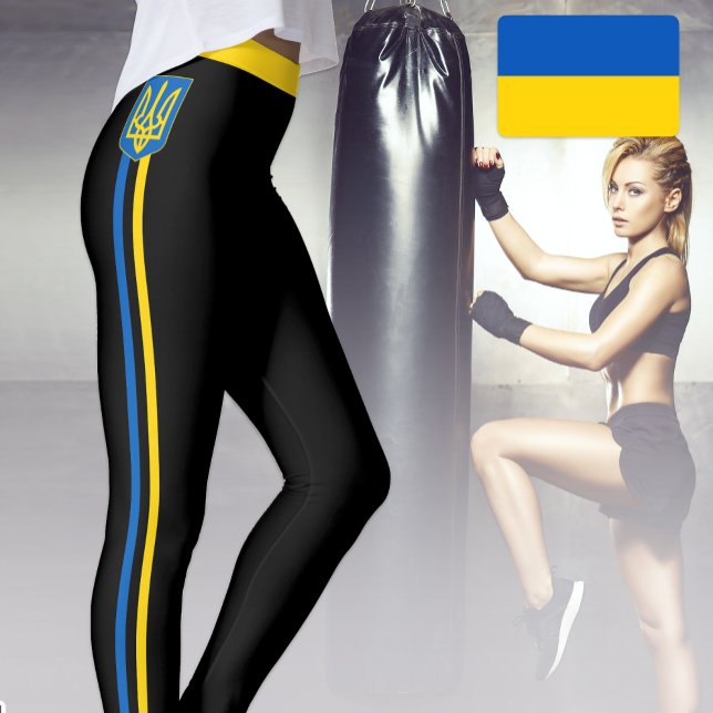 Legging Bandeira ucraniana, Emblem & Ucrânia moda/preto (Criador carregado)