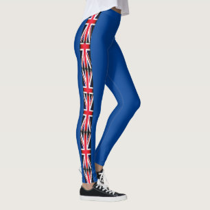 Legging bandeira uk padrão união jack vermelho Blue Fun Sa