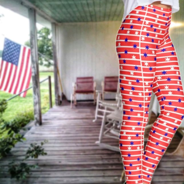 Legging Bandeiras (Blend in with the crowd, as you display your patriotism, wearing these Flag Stripes Leggings!)