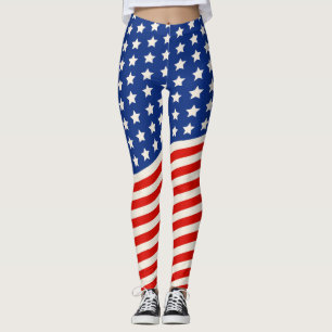 Legging Bandeiras americanas e listras 4 de julho