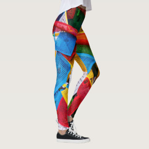 Legging Bandeiras de oração coloridas tibetanas - Tibete