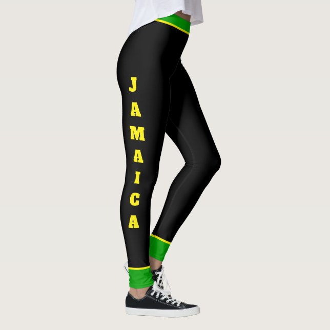 Legging Bandeiras jamaicanas colorem texto vertical para b (Direita)