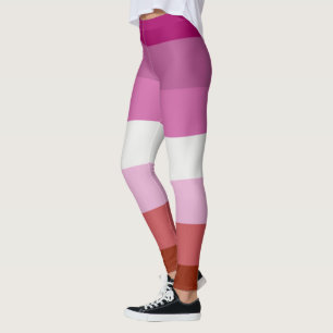 Legging Bandeiras Lésbicas Sinais Vermelho Rosa