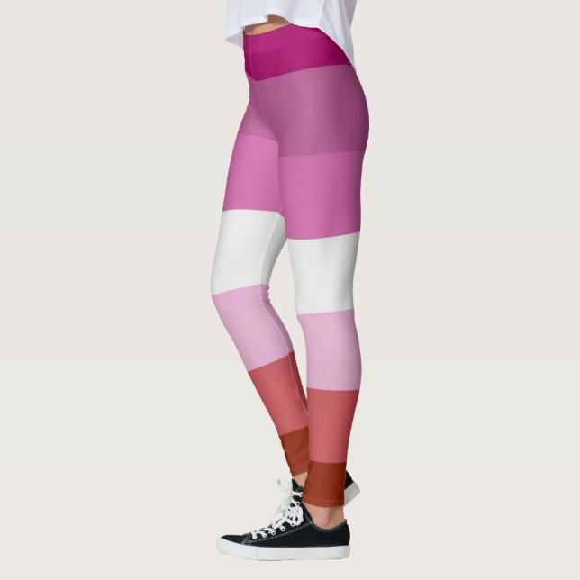 Legging Bandeiras Lésbicas Sinais Vermelho Rosa (Esquerda)