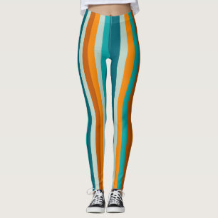 Legging Banhas Cheias Verticais Em Azul Aqua