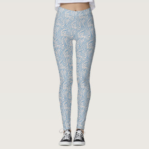 Legging Banhas de Tigre de Impressão Azul Animal