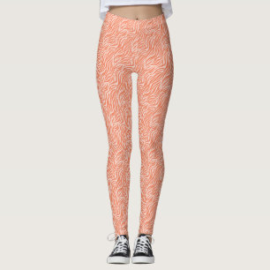 Legging Banhas de Tigre para Impressão de Animais Laranja