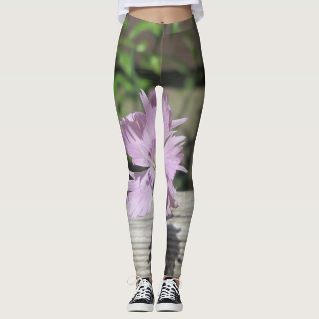 Legging Banhos Rosa Dianthus na Cerca (Frente)