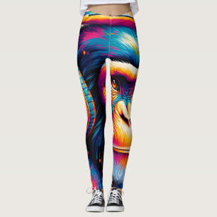 Legging Banksy DJ Monkey Gorilla Chimp Art Impressão