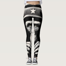 Legging Banksy DJ Monkey Gorilla Chimp Art Impressão